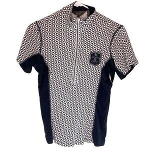 Goodrider Womens Geometric Zip-Up Equestrian Shirt Bamboo Blend Size L 84k
